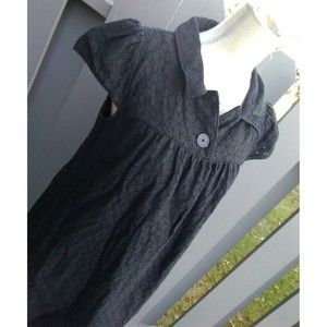 semantiks collar black dress M  lined cotton blend lace